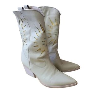 Golo, Mae, Western Boot, Size 9,Cream